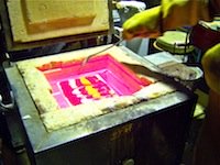 Raked fusing glass